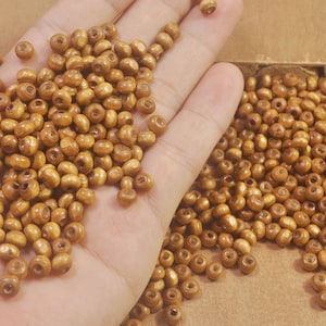 4x5mm 200pcs small Round Wooden Beads.Light Brown wood beads.Natural Wood beads,beads craft,round beads for earrings,bracelet,necklace.