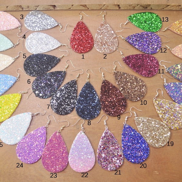 1 Pair Glitter Leather Teardrops Earring,30 Color, Teardrop Earrings,Teardrop Earring Jewelry,faux leather Tear Drop Earring Charm--56x36mm