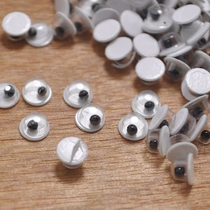 Occhi finti 4mm retro piatto hanno cabochon di plastica adesivi fai-da-te 50pcs per bambole animali creature nail art scrapbooking decoden kawaii
