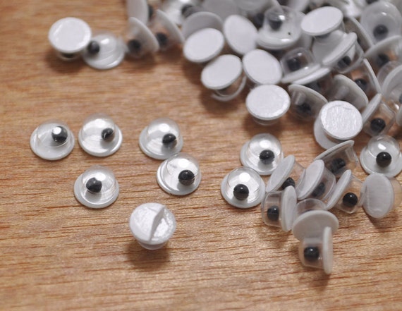 Googly Eyes 4mm Flat Back Have Adhesive Wiggly DIY 50pcs Plastic