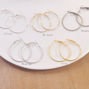 20/50pcs KC Gold Plated metal Earring hoops,30mm,5 ColorsEarrings Hoops,DIY Earrings Accessories,Earring Jewellery Making Findings.