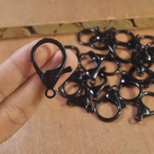 10Pcs Black lobster clasps/key clasps,Chunky Lobster Clasp Large Size, Jewelry Clasps,Metal Clasps Making Supplies--34X23MM