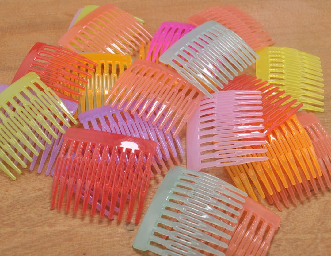 Hair Combs,20 Pcs Mixed Color Plastic Hair Combs 11 Teeth 46mmx52mm Etsy