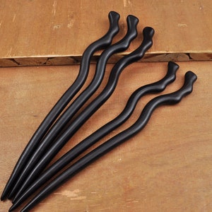 High Quality Ebony Wood hair stick,Hand fine carved wood hairpin simple smooth Black wood Christmasdeer hair stick,Shawl Pin Fork Hair Stick