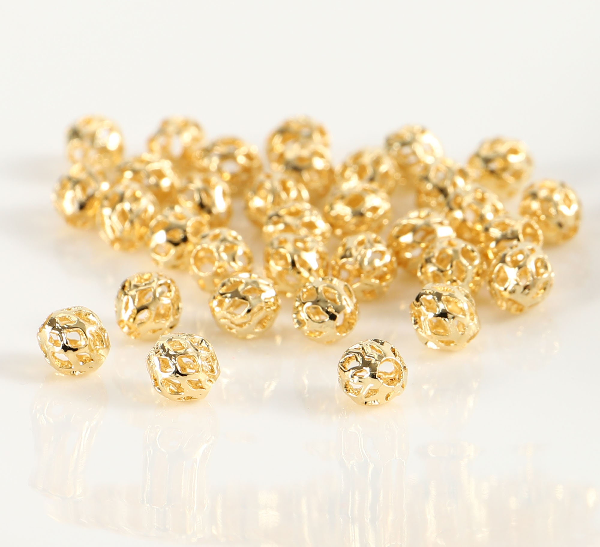 Beautiful Bead 6mm Gold Tone Flower Bead Caps for Jewelry Making (About 500pcs) (6mm, Gold)