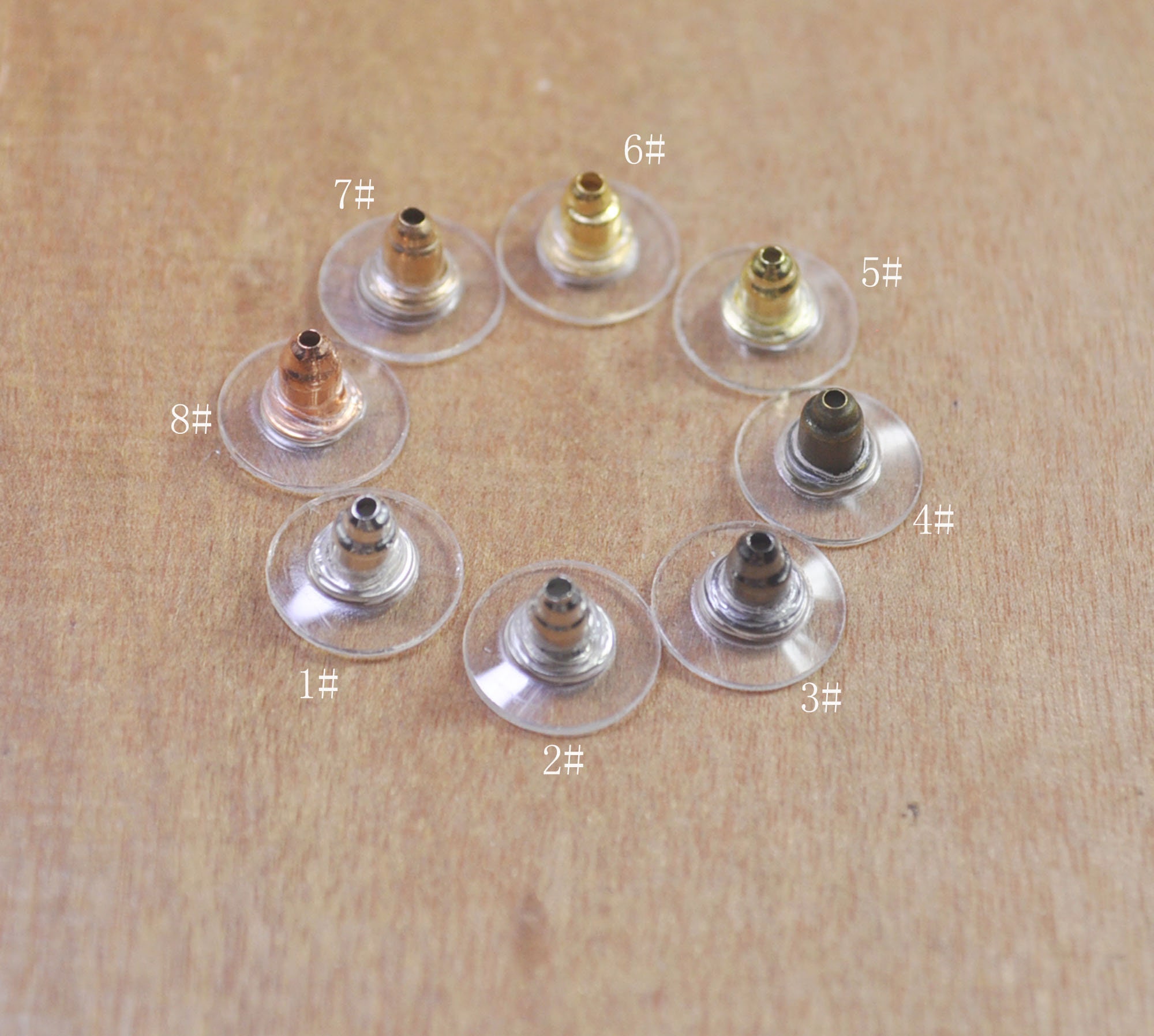 200 Pieces Bullet Clutch Earring Backs for Studs with Pad Rubber Earring Stoppers Pierced Safety Backs (Rose Gold, Gold, Silver)