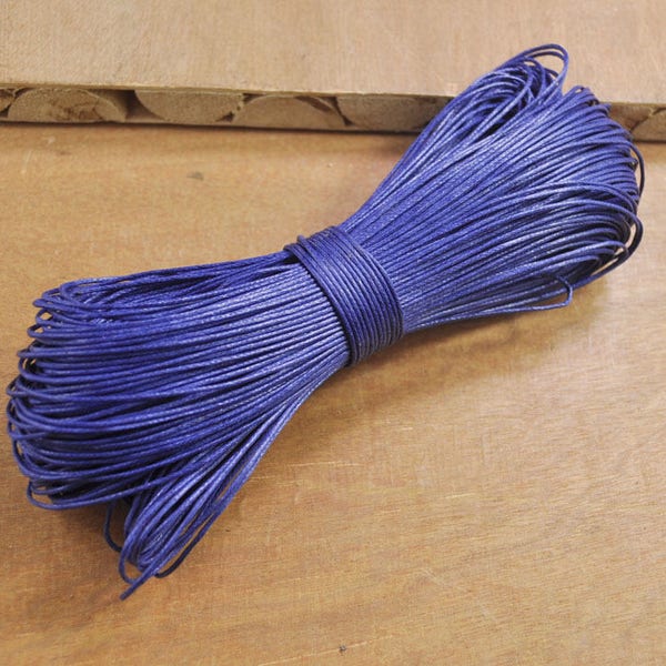 100 yards Electric blue Waxed Cotton Cord,1mm Macrame Cord,Nacklace and Bracelet Cord,Beading String Cord,diy cord -- FF223