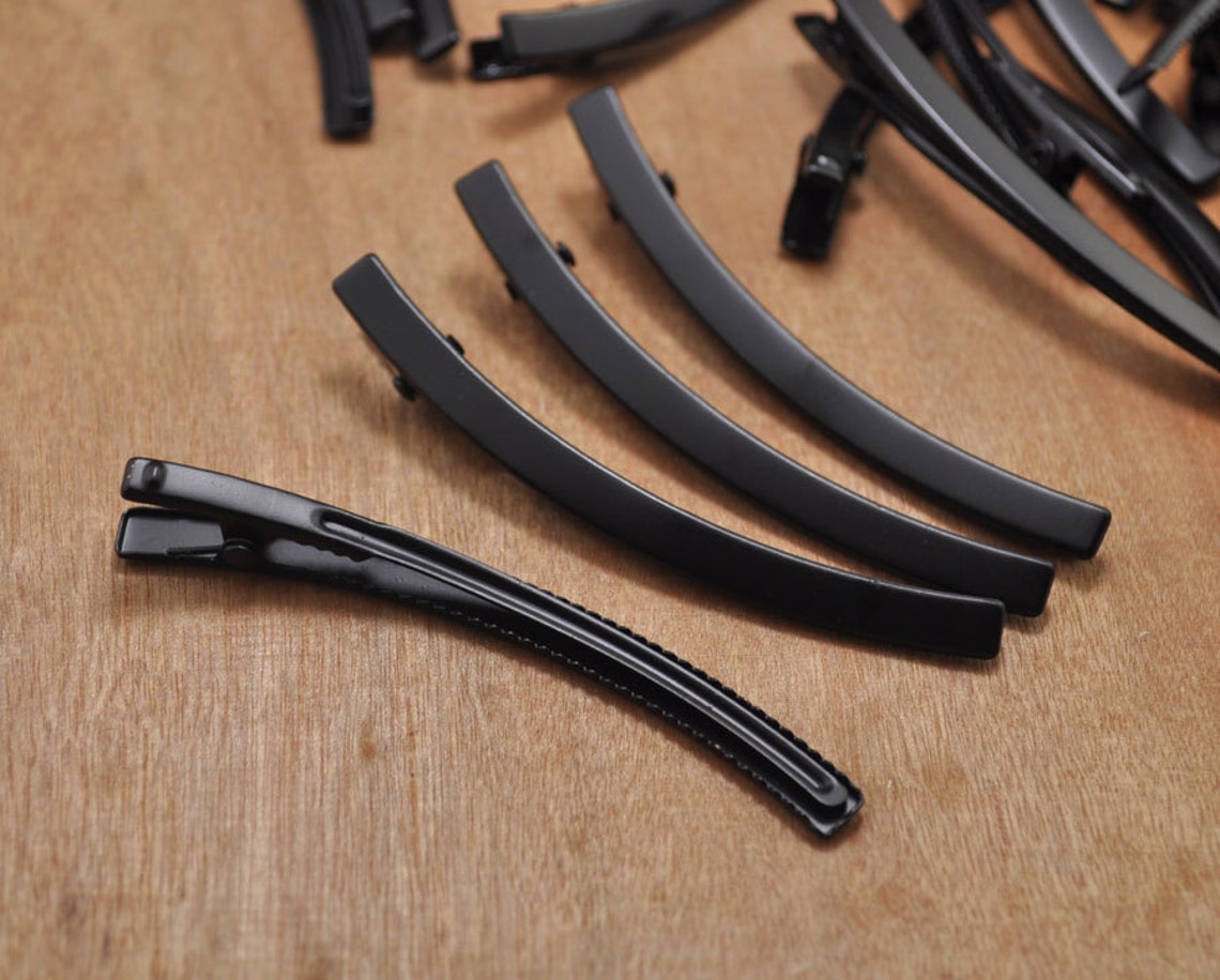 Hair Clips50pcs of Curved Alligator Hair Clipsblack Prong Etsy