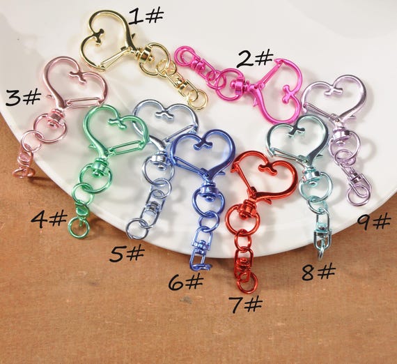Colorful Heart Shaped Lobster Clasp,snap Hook Trigger Clips