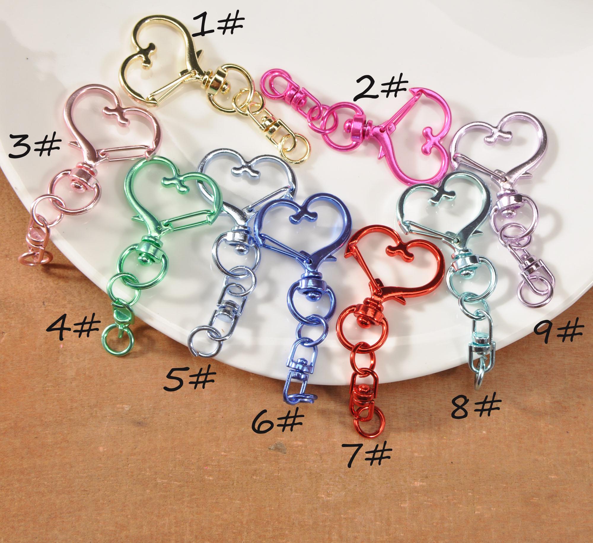 Colorful Heart Shaped Lobster Clasp,snap Hook Trigger Clips