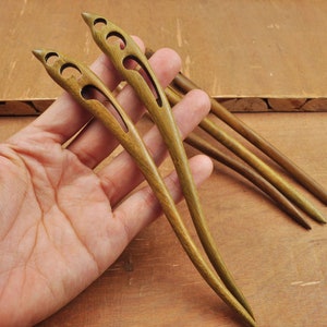 High Quality Heart Wood hair stick,Hand fine carved wood hairpin simple smooth Brown wood hair stick,Shawl Pin Fork Hair Stick,Solid Wood