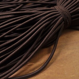 5 meters 4mm Elastic Cord,Deep Coffee Round Elastic rope,Stretch Drawstring,stretch cord,Elastic Rope Supply,Nylon Exterior Rubber Interior