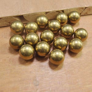 10pcs 16mm Raw Brass round ball beads,Without Holes.Brass Hallow Bead,