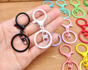 Colored Keychains, 14 Colors Key Ring, Metal Clasp,Lobster Claw Clasp, Swivel Connector, Key Ring，DIY Jewelry Making Bag Charm Accessories