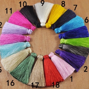 25pc 65mm Assorted color silk tassels,Mini Tassel,High Quality Extra Thick tassels,tassel earring,Tassel Pendants Keychains,Wholesale