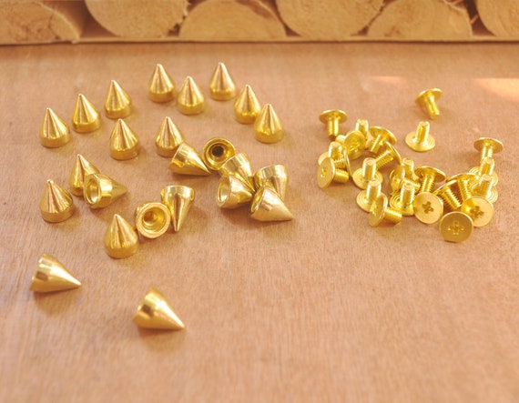 20/50 Sets Gold Bullet Punk Spikes,punk Rock DIY Rivet Spike Screw