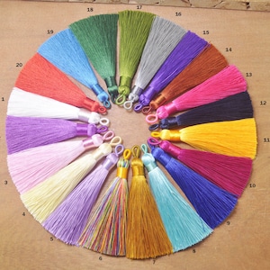 10Pcs 8.8cm Silk Mala Tassel, High Quality Tassels, Artificial Silk Thread Tassels, Earrings Tassels, Handmade tassels, Jewelry Tassels
