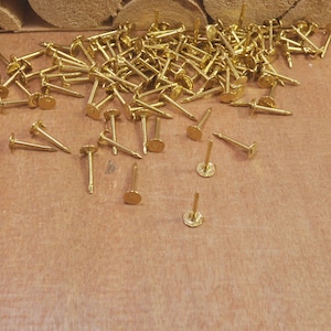50Pcs Raw brass 4mm Pad,Tie Tack, Pad Lapel Pin,12mm Pin