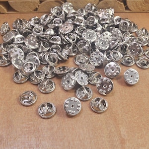 20Pcs/50Pcs Silver Butterfly Clutches Backings, Backs Clasp for Enamel Lapel Pin,Brass Pin Backing