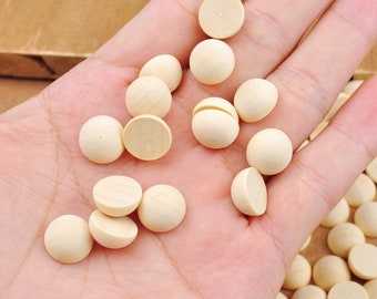 100Pcs 12mm Wood Half Split Balls,Dome Ball, Unfinished Ball Half, Ball Split,Half Ball,Wooden ball beads,Round Split Ball,Wholesale