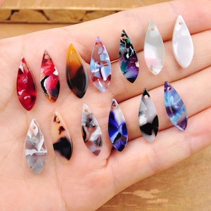 2-100 Tortoise Shell Acetate Beads,Acetate Small Teardrop Charm,Tortoiseshell Drop Shaped Earrings Pendant，DIY jewelry supply,23x9mm