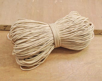 Cordons de coton ciré de 100 verges, cordon de coton de couleur kaki de 1,5 mm, cordon de nacklace et de bracelet, cordon de corde perlée - FF278