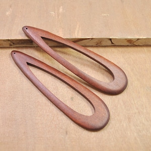 10Pcs Brown Wood Drop, Unfinished Hollow out Wooden Pendants, Large Wooden Teardrop for Earrings or Necklaces, wood supplies--118x33mm
