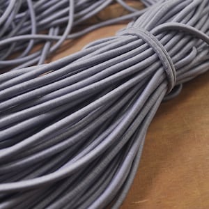 5 meters 4mm Elastic Cord,Light Gray Round Elastic rope,Stretch Drawstring,stretch cord,Elastic Rope Supply,Nylon Exterior Rubber Interior
