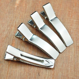 wholesale Alligator Hair Clips,30 pieces Silver Alligator Hair Clip with Teeth,Barrettes,metal hair clips,35x7mm