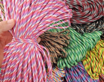 5 meters/10 meters 550 Paracord,Rope Cords,4mm thickness,Cinch Bag,Soft Cording,Para cord bracelet,DIY Craft Cord--13 colors for your choose