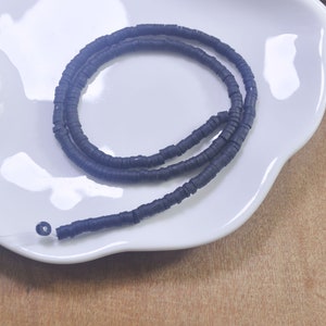 4mm vinyl Heishi beads,Black polymer clay beads, African vinyl beads, Polymer Clay DIY Making Jewelry Bead,Length 40cm--4#
