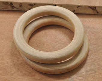 Grands anneaux en bois, 10pcs 78mm Anneaux en bois inachevés Vente, anneau en bois pour collier.anneaux en bois naturel