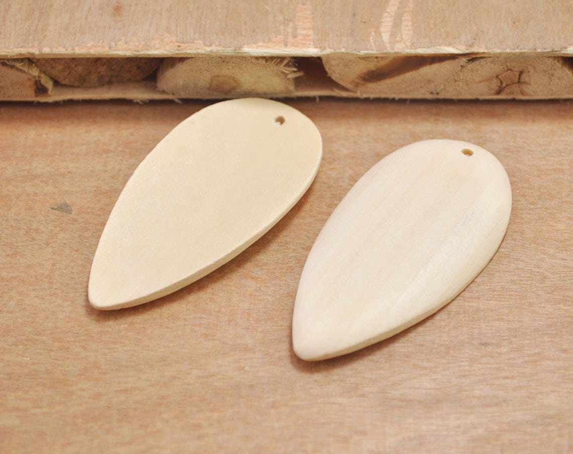 10pcs Wood Earring Pendantteardrop Blank Natural Unfinished Etsy