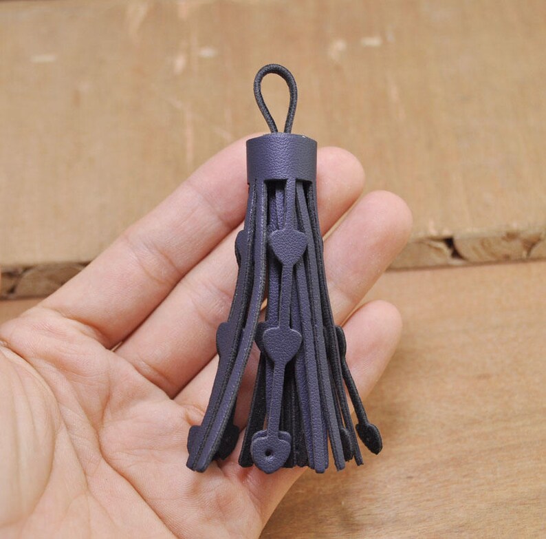 tassels for keychain,suede fringe tassel,tassle bag,heart tassels,Love tassels. 10Pcs 85mm leather tassel,Navy Blue Suede tassels