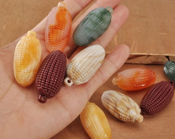 Acrylic Big Corn Bead Charm Pendant,Vegetable Charm,Autumn Necklace,Cornfield Pendant,Harvest accessories, jewelry making DIY handmade craft