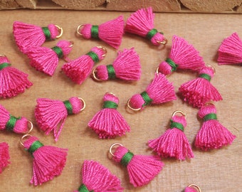20 st 15 mm mini tofsar, ljusrosa, korta bohemiska tofsar, örhängen, små tofsar fransar, gör-det-själv-material, smycketofsar - FH26