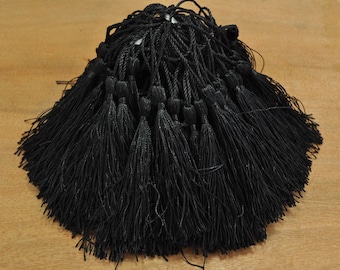 Wholesale 100PCS Black tassels,silky Mini Tassels,Silk Tassel,Satin Tassel,tassel charms,Tassel supply(about 3.0 inch plus 2 inch cord)