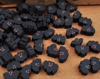 Wholesale Beads,40/100pcs Bat Polymer Clay Beads,Halloween Black Bat Clay Beads,Bat Shape Beads,Jewelry Beads,Beads for Bracelet,Loose beads