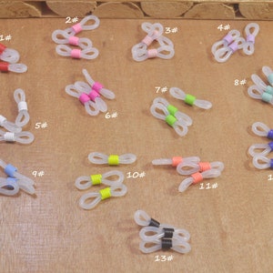 Rubber with Colourfull Coil Eyeglass holder ,Rubber connectors for glasses ,20/50 Eye Glasses Spectacle Chain Strap Holder Rubber Loop Ends