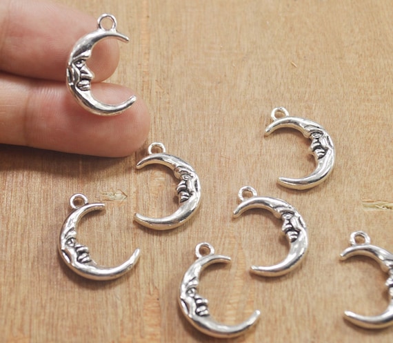 20Pc Ancient Silver Star Moon Eye Charm Pendant For DIY Necklace Bracelet Making 