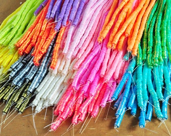 1 Strand Shinning Silver Multicoloured Polymer Clay Beads,6mm Heishi BeadsAfrican Vinyl Disc Spacer Clay Bead,Polymer Clay Jewelry Making