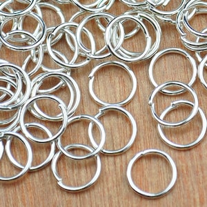 200 Silver Jump Rings/8mm Silver Plated Open Jumpring/Chain Links/Wholesale Jump Ring Findings .