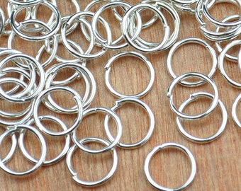 200 Silver Jump Rings/8mm Silver Plated Open Jumpring/Chain Links/Wholesale Jump Ring Findings .