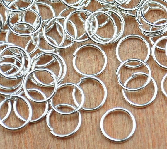 200 Silver Jump Rings/8mm Silver Plated Open Jumpring/Chain Links/Wholesale  Jump Ring Findings