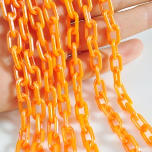 5-100Pcs AB Orange Plastic Chain,Acrylic Chain,19inch,Mask necklace,Eyeglass Chain,Necklace makings,Jewelry making supplies,Jewelry DIY