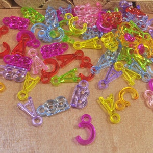 Plastic ABC Pendants,100Pcs Transparent Mixed Color Acrylic Alphabet ABC Beads,Jewelry Supplies -- 21mm