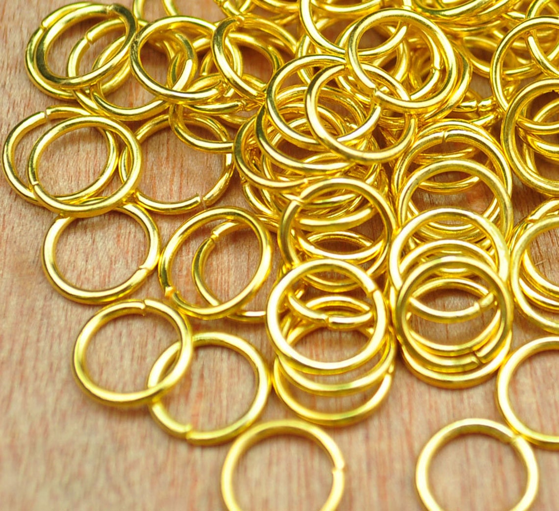 Gold Jump Rings/chain Links 0.9mmx8mm Gold Tone Metal Open Etsy
