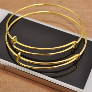 Wholesale Adjustable Bangle Bracelet,100pcs Gold adjustable bangle bracelet blanks expandable bangle bracelets charm bracelet popular style