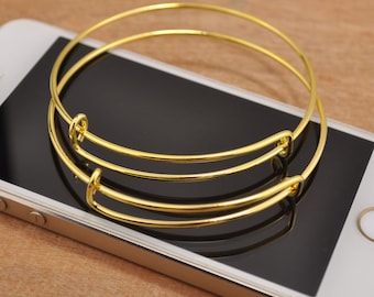 Wholesale Adjustable Bangle Bracelet,100pcs Gold adjustable bangle bracelet blanks expandable bangle bracelets charm bracelet popular style
