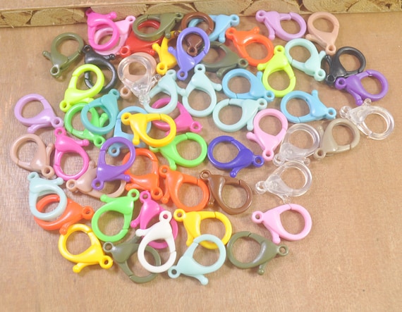 20pcs Mixed Color Small Plastic Lobster Clasp,glasses Chain Clasps,handbag  Purse Strap Charm Key Chain Snap Hook Clasps,choose Color-25x19mm 